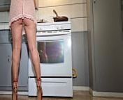 I ordered a prostitute to cook me breakfast, played with her holes and let me suck from beautiful girl cooking