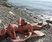 OUTDOOR - I sucked his dick after he licked my pussy. Amateur mutual oral sex from nude couple beach