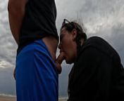 BBW Miss Lily Monroe Gives Deep Blowjob To Random Walker By The Sea from mar casual