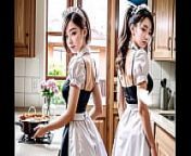 Hot Big Tits Asian Maids Working Cooking Showing Tits (pussy masturbation ASMR sound!) from www girls image