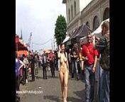 Jennifer showing her naked body in public from naked body painting