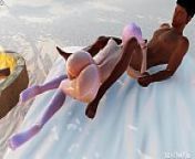 Super Hot BBC Fucking A Tight White Pink Girl Anal in 3D Animation from white girl virtual sex video