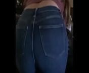 Candid teen ass bending over in tight jeans from ass in jeans