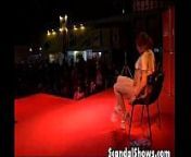 Gorgeous redhead dancing slutty from public stage show dance