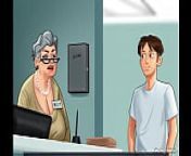 Summertime Saga Sex Scene Old woman manipulates young man into fucking her in the hospital store room from animation granny porn