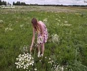 Blonde Horny in Nature and Jerk Off in the Field from village girl fucking in field