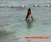 Asian bitch at the beach - HOT from beach girl bath