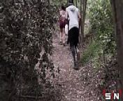 Girl gets fuck on hike from black girl caught
