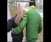 Blonde fucked for 200 bucks on the street from call girl in public