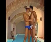 Playing, rubbing, frottage bulges in speedo from gay rubbing