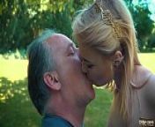 Petite teen fucked hard by grandpa on a picnic she blows and swallows him from sex grandpa