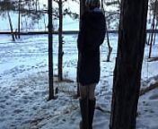Pissing in a public park in Siberia in winter. Sexy milf with big ass in vintage clothes undresses, urinates, rubs with snow. Nudism. Exhibitionism. PAWG. Retro. ASMR. Amateur fetish. from nudism winter
