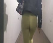 Booty walk in tight yoga pants from juicy fat ass walk