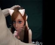 Hentai in real life. Furry cat girl waifu blowjob from anime waifu cosplay
