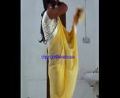 Desi hot crossdresser Lara D'Souza in yellow saree from shemale sari sex crossdressarllu aunt xxx hold sex image com