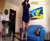 Skinny Tall Ebony Model Facialized by Big Cock on Fake Casting from african white cock
