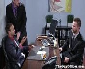 Officesex hunks threeway fun after interview from indian gay office