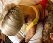 Blonde German Tattooed Gamer Girl Sucks Cock While Playing Xbox & Gets Fucked from blonde girl gets fucked while cleaning the kitchen