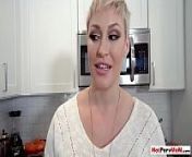 Banging busty cougar stepmom from behind in the kitchen from blonde milf cougar mom in nylons gives step son pulsation cock amp cum