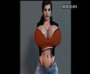 Agnes Shepard bra overfilling from breast expansion giantess
