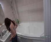 Czech Girl Keti in the shower - Hidden camera from spying cam nude beach
