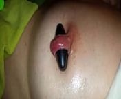 nippleringlover milf magic magnetic nipple play magnet in extreme stretched pierced nipple from magic naked ima