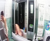 Hot Hardcore Action at Hostel Community Bath from grilfriend with lover at hostel room
