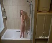 Kira in the shower from hidden cam shower bath sexy hot mom