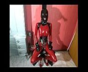 Girl in red latex going crazy and horny from aunty sit on chair show pussyschool girl sex
