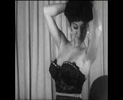 Vintage Brunette Striptease from burlesque boobs