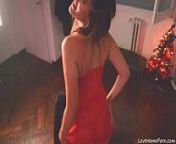Sexy girl in red dress dancing from girl in dress dancing