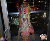 Big Booty White Girl Sucks Off BBC Clown on High Rise Patio During NYE Party from high rise invasion yuri nude