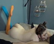 Sexy Party Girl Lays on her Stomach for Full Body View Prone Blowjob with Ball Sucking and FACIAL THROATPIE from маша lays ноября 2021 г