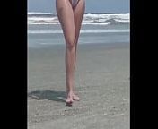 Me exibindo de bikine transparente na praia from transparent bikini in public