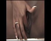 The beautiful Black girl Audree takes pleasure with her fingers. That's so cute! from afro solo