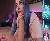 Online with a big dildo from chubby enby baby with big tits gets topped by trans fiance