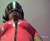 Ebony chick facesits and dominates a white chick from facesitting lesbian domination femdom in pvc costumes