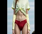 AI Girl Lingerie Photoshoot on the Oregon Coast from european lookbook model