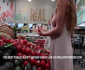 Braless Voyeur in the grocery store from braless sexy blonde