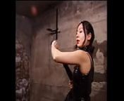 Kinky asian dominatrix whips sex slave in bondage dungeon from asian slaves in latex