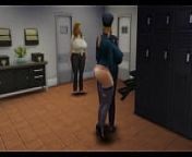 Cowgirl wife fucked near husband by co-worker from sims police