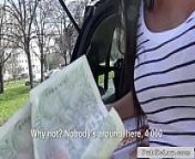 Pounding European brunette amateur outdoors from pounding my pizza delivery drivers with all the gallons of cum i have