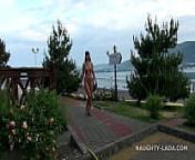 Nude in public. Seafront from nude acctress