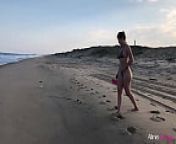 Blonde girl on the beach having sex with her fan from woman have sex with girl