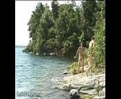 Hot naked bathers banging on the shore of the lake from see gay