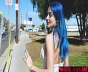 Jewelz Blu sticks a vibrator in her twat and her stepbrother uses a remote control to pleasure her in public from vibrating panties in public