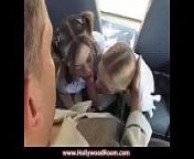 Cum Guzzling Teens Get A Facial From Bus Driver With Madison Sins from bus video