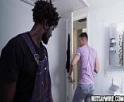 Cute white boy sneaks on a big black guy from gay boy sex live boys and video