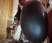 A huge black balloon will be used as if it were a big hard cock! from pop 10 ur