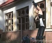 Beautiful blonde strips in an abandoned village from beauty village girl exposed for lover mms